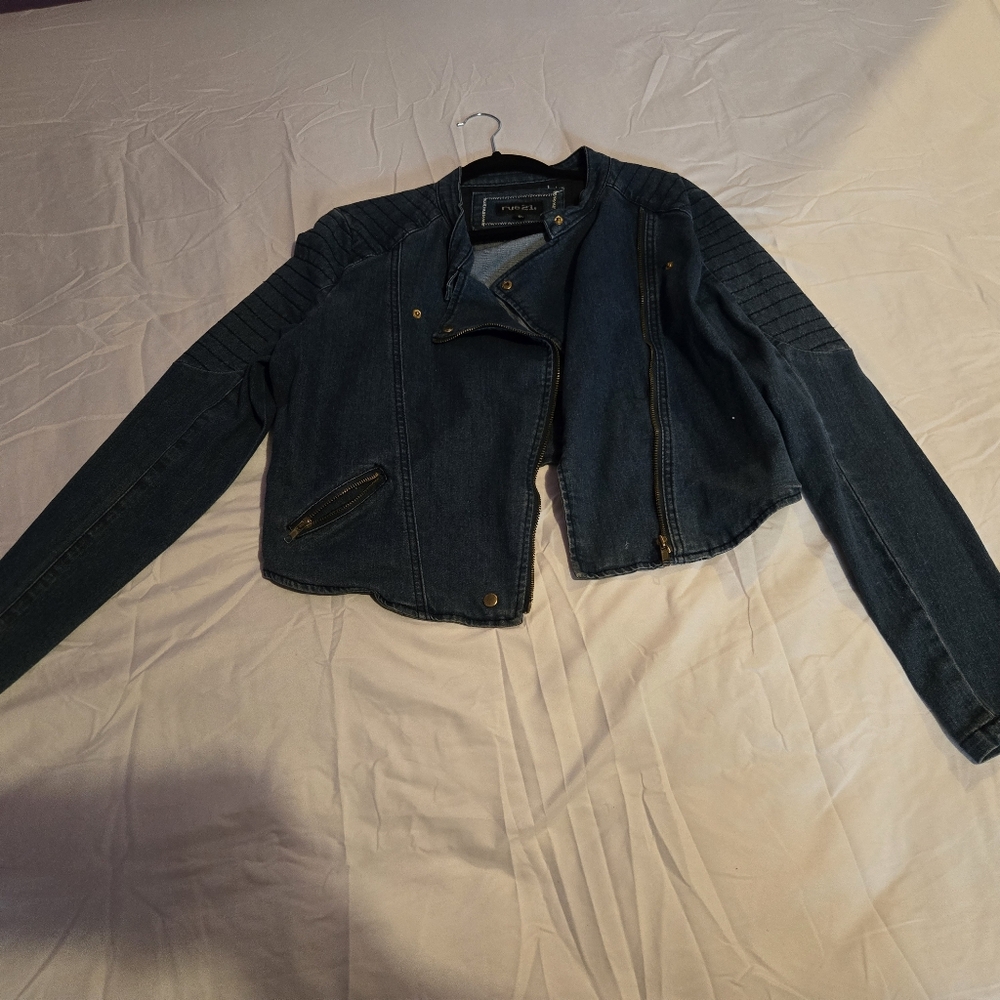 Express Blue Cropped Jean Jacket